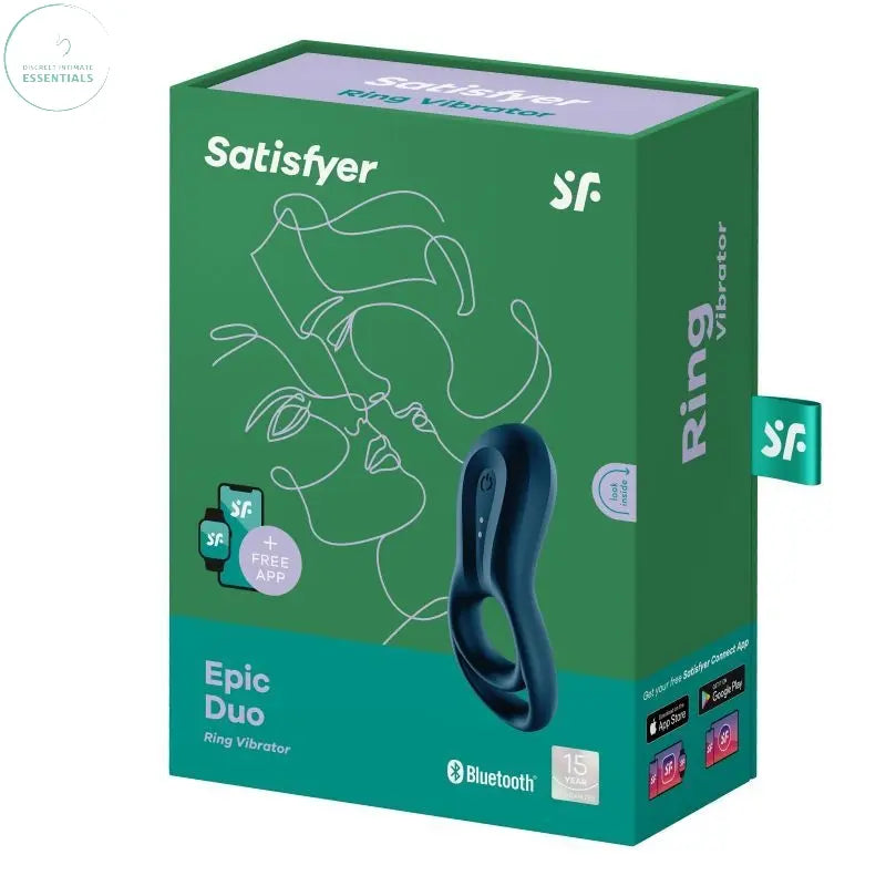 Affordable quality Satisfyer Epic Duo Cockring w Bluetooth Connect App  from Satisfyer by Discreet Intimate Essentials with Discreet Delivery 