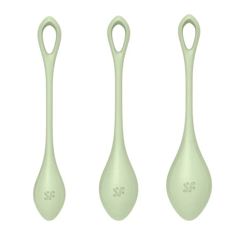 Satisfyer Yoni Power Balls 2 Green 3 Pc Set Satisfyer Discreet Intimate Essentials.