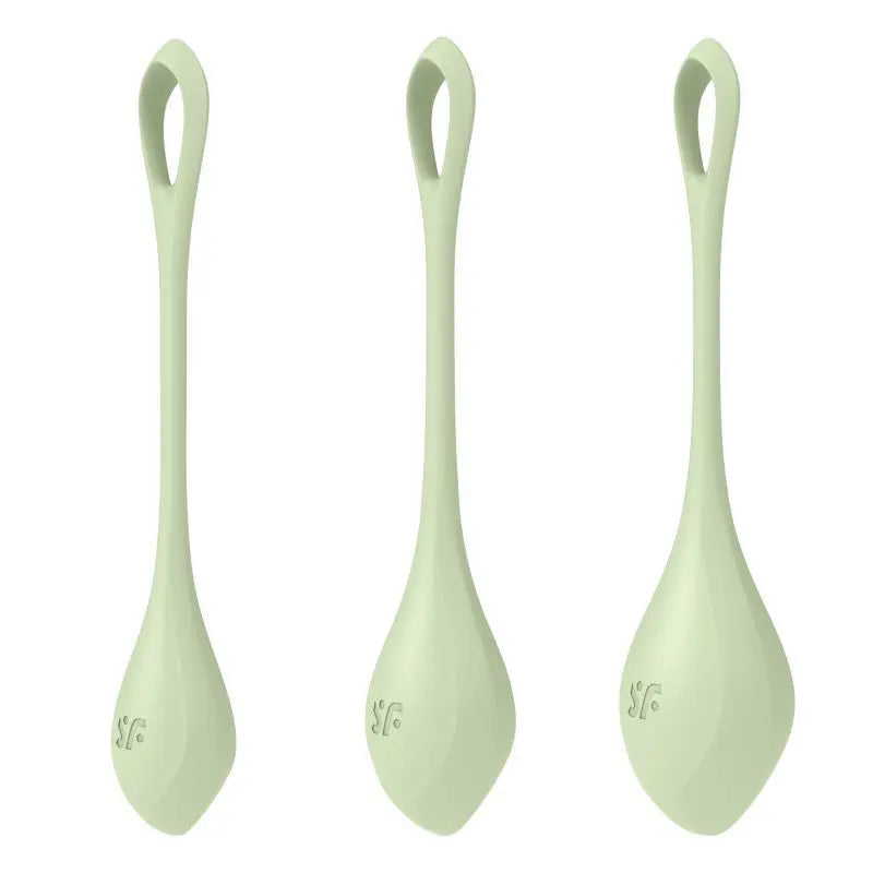 Satisfyer Yoni Power Balls 2 Green 3 Pc Set Satisfyer Discreet Intimate Essentials.