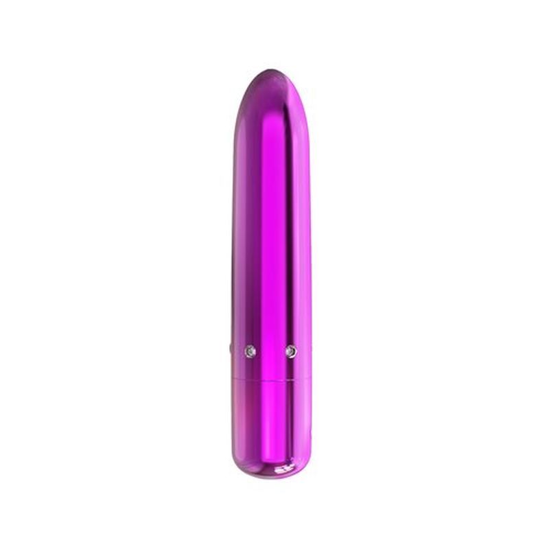 Pretty Point 4in purple luxury bullet vibrator with crystal accents for powerful vibrations.