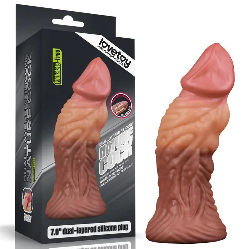 Nature Cock 7in Dual Layer Huge ALIEN Silicone Butt Plug Dildo Lovetoy Discreet Intimate Essentials.
