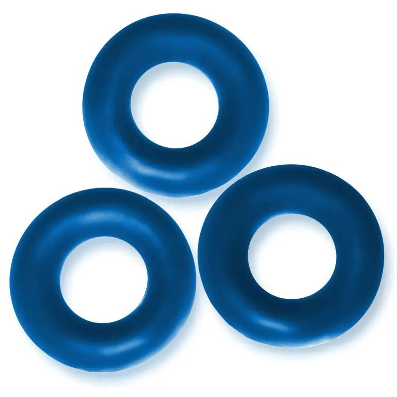 Fat Willy 3 Pc Jumbo Cockrings Space Blue OxBalls Discreet Intimate Essentials.