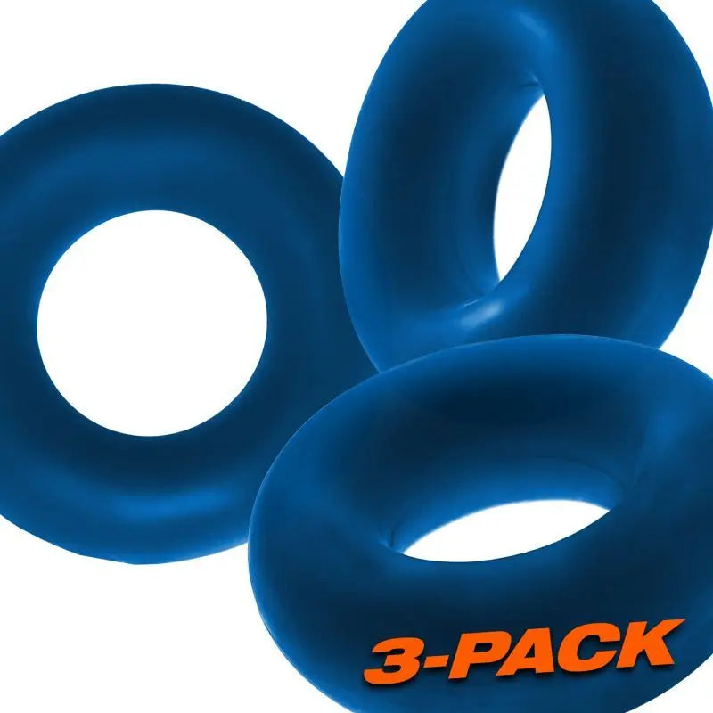 Fat Willy 3 Pc Jumbo Cockrings Space Blue OxBalls Discreet Intimate Essentials.
