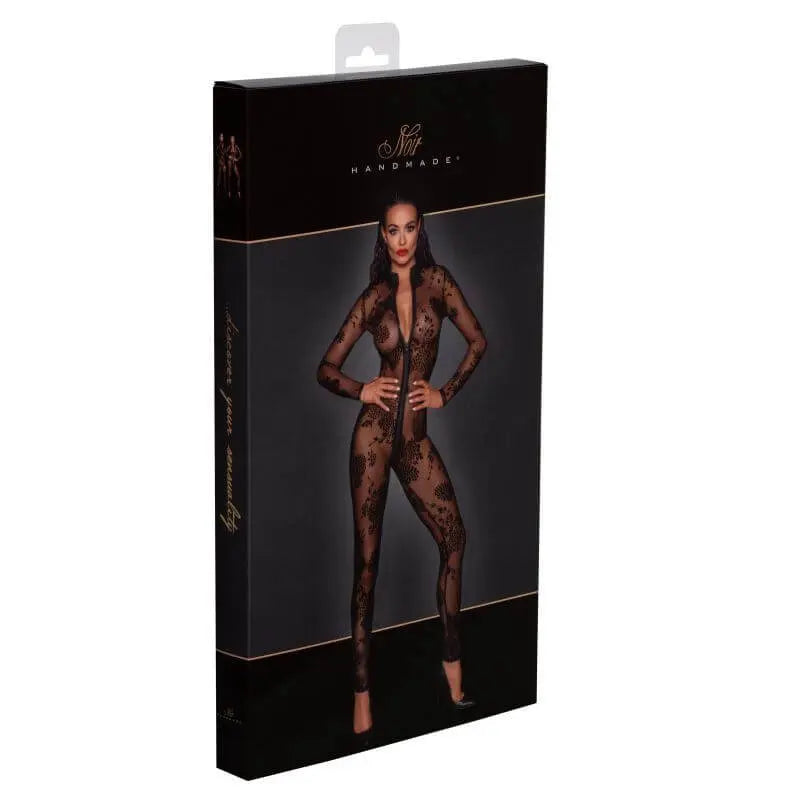 Long Tulle Overall w 3 Way Zipper Noir Discreet Intimate Essentials.