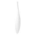 Satisfyer Twirling Joy Tip Stimulator in sleek white design for precise stimulation of erogenous zones.