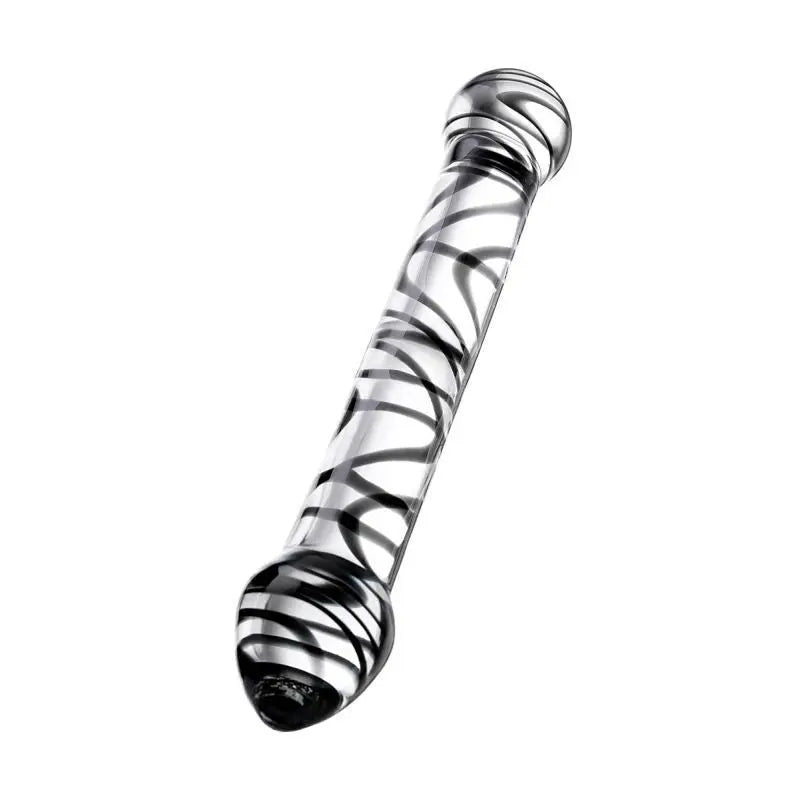 Sexus Glass Dildo Duo Black Swirl 20.5cm Sexus Glass Discreet Intimate Essentials.