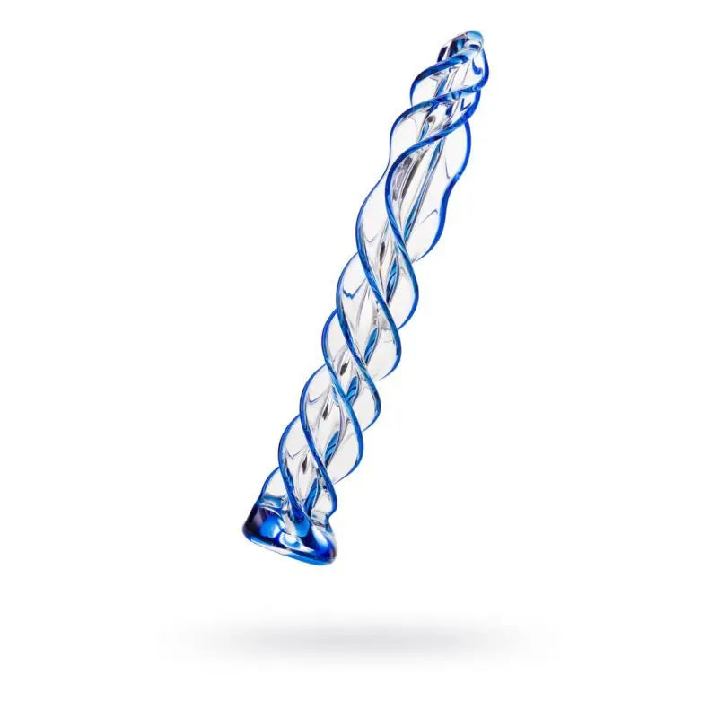 Sexus Glass Dildo Blue Helix 18.7cm Sexus Glass Discreet Intimate Essentials.