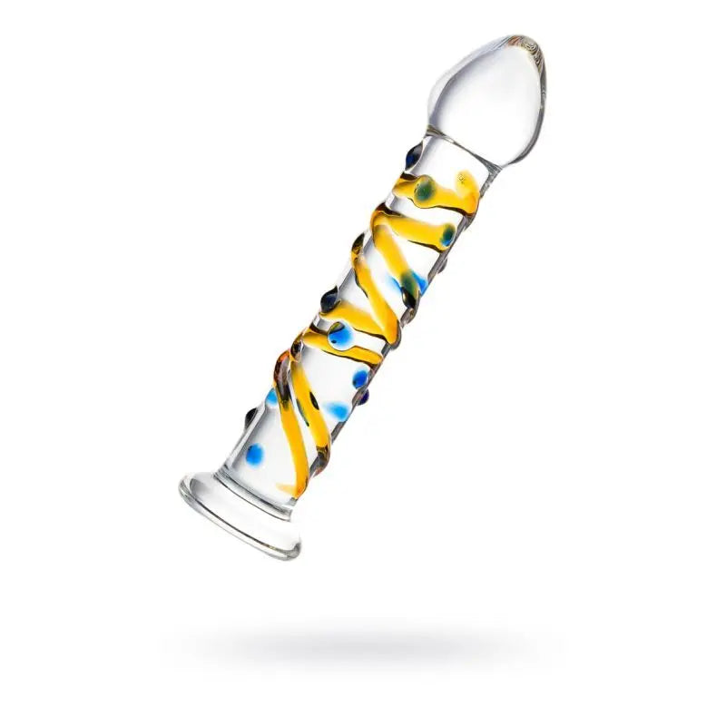 Sexus Glass Dildo Yellow 17.2cm Sexus Glass Discreet Intimate Essentials.