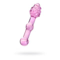 pink glass dildo 17cm displayed on a white background with a smooth, shiny surface.