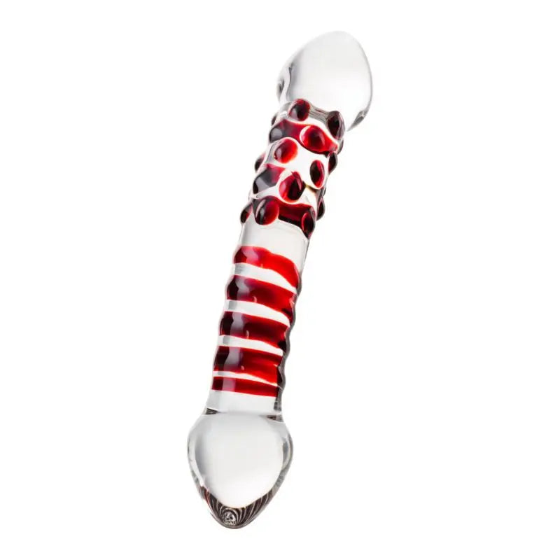 Sexus Glass Dildo Red Delight 19cm Sexus Glass Discreet Intimate Essentials.