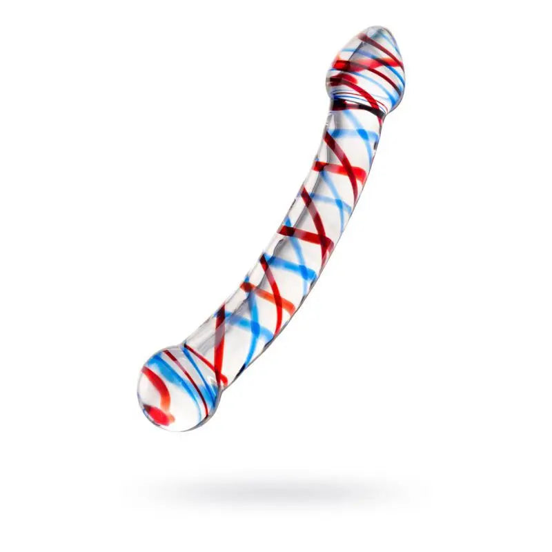 Sexus Glass Dildo Curved Blue/Red 20 cm Sexus Glass Discreet Intimate Essentials.