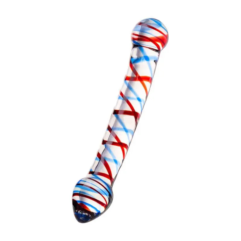 Sexus Glass Dildo Curved Blue/Red 20 cm Sexus Glass Discreet Intimate Essentials.