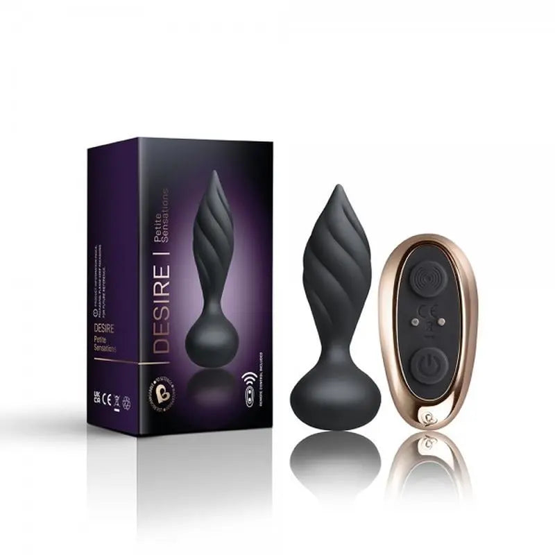 Petite Sensation Desire Butt Plug w Remote Black Rocks Off Discreet Intimate Essentials.