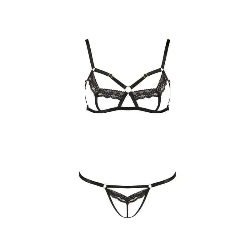 Solon 2 Pc Set Black Passion Lingerie Discreet Intimate Essentials.