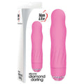 Adam & Eve Diamond Darling silicone vibrator in pink, compact waterproof vibrator with rhinestone base and 10 speeds.