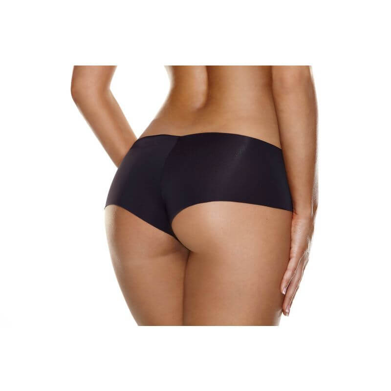 Invisible bootyshorts in black, tagless and laser cut microfiber for a seamless look under clothing.