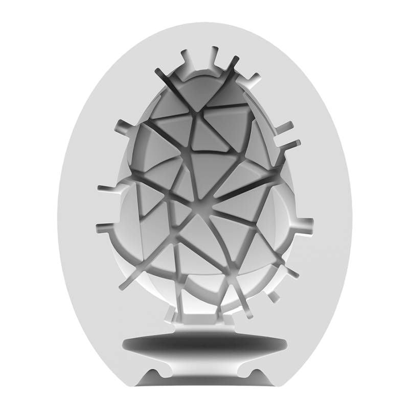 Satisfyer Masturbator Egg Crunchy, a travel masturbation device with innovative inner shapes for varied sensations.
