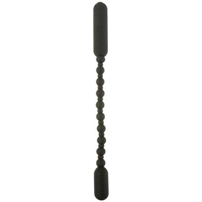 Rechargeable Booty Beads Black with flexible beads and powerful vibrations for enhanced stimulation.