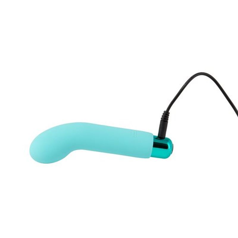 Power Bullet Sara’s Spot G-spot vibrator teal with a removable silicone sleeve and advanced motor for deep vibrations.