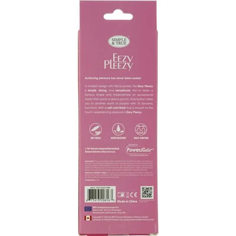 Eezy Pleezy 10 Speed 18cm Bullet Vibrator Pink PowerBullet Discreet Intimate Essentials.