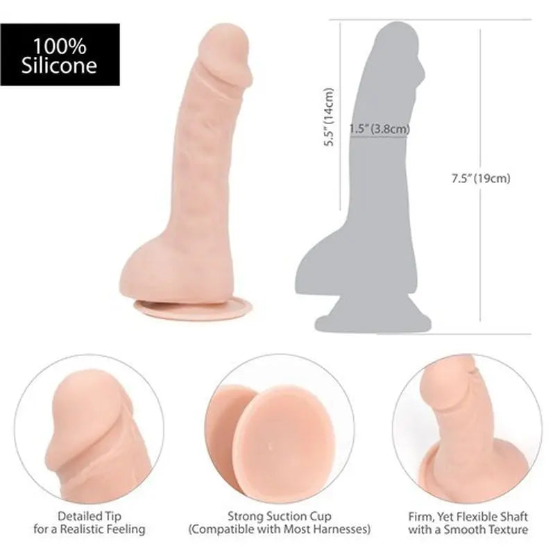 Brad 7.5in Dong Beige Addiction Discreet Intimate Essentials.