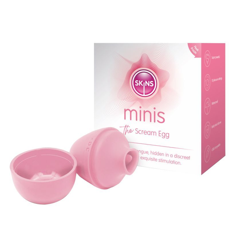 Skins Minis - The Scream Egg design for clitoral stimulation egg with sleek, powerful features and 10 pleasure settings.