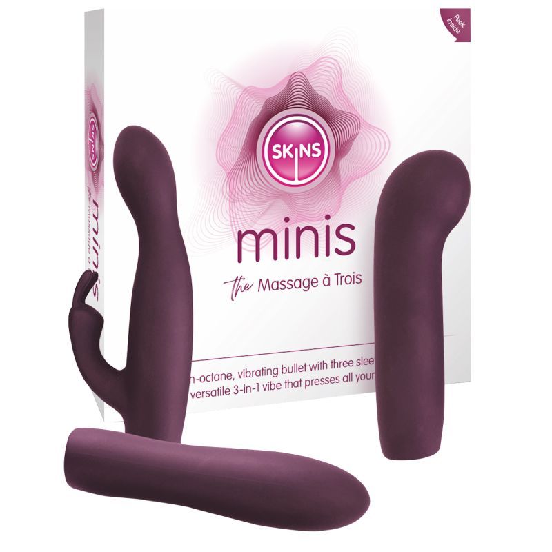 Skins Minis Massage A Trois - three discreet bullet massagers for versatile pleasure and easy control.