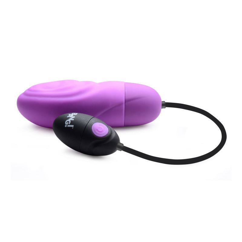 7X Pulsing Rechargeable Bullet Purple - premium silicone rechargeable bullet vibrator with remote control.