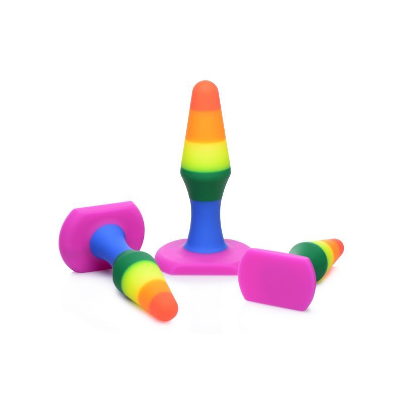 Rainbow Ready Anal Trainer Set featuring colorful, premium silicone anal plugs for safe and enjoyable anal training.