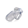 Clear Captor Chastity Cage Large, a transparent chastity device designed for comfort and control.