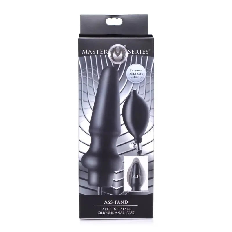 Ass Pand Large Inflatable Silicone Plug Black Master Series Discreet Intimate Essentials.