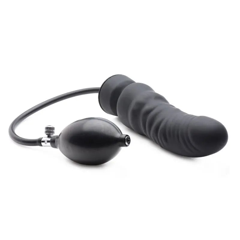 Dick Spand Inflatable Silicone Dildo Black Master Series Discreet Intimate Essentials.