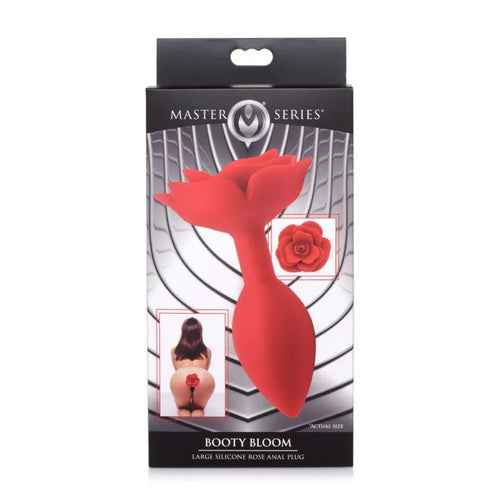 Booty Bloom Silicone Rose Plug Large Red Master Series Discreet Intimate Essentials.