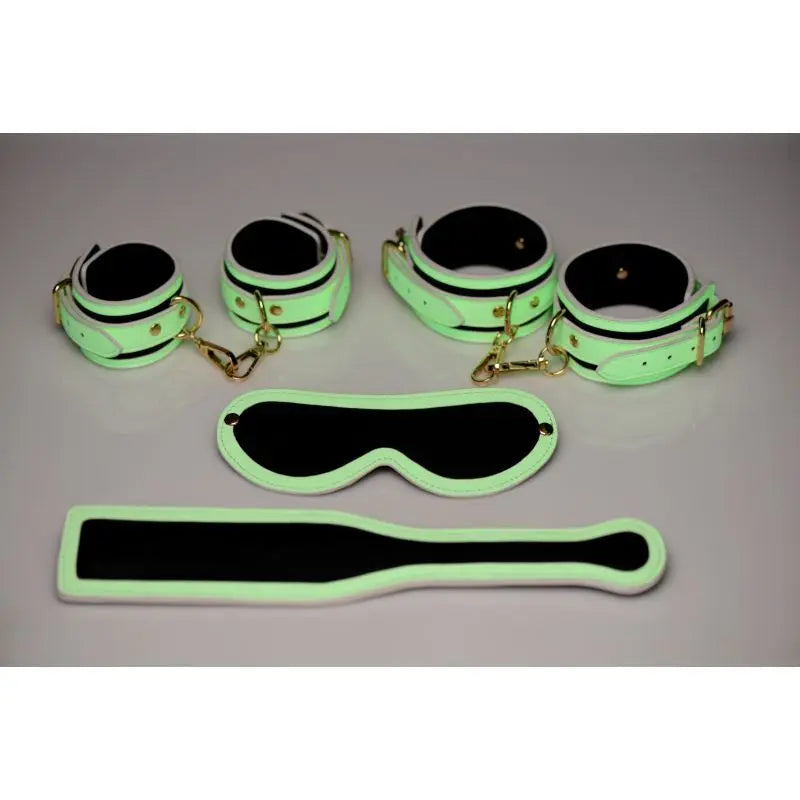 Kink In the Dark Glowing Bondage Set Fluro Green Master Series Discreet Intimate Essentials.
