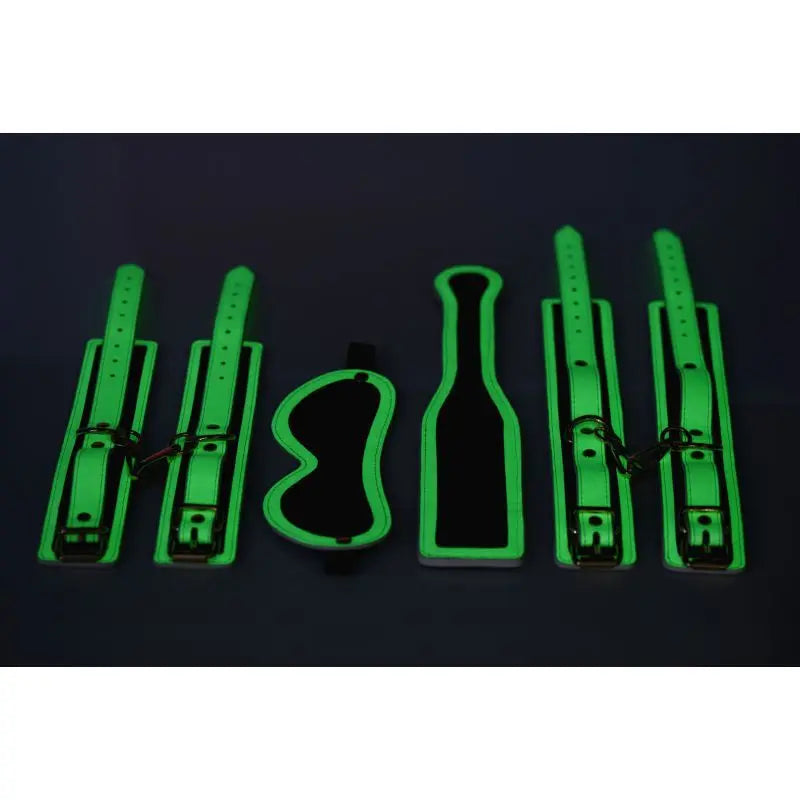 Kink In the Dark Glowing Bondage Set Fluro Green Master Series Discreet Intimate Essentials.
