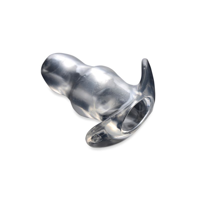 Clear view hollow anal plug made from TPE for flexible and comfortable anal play.