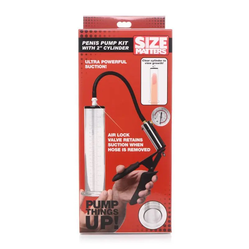 Penis Pump Kit with 2" Cylinder Size Matters Discreet Intimate Essentials.