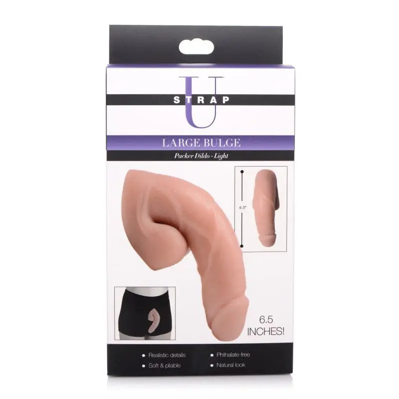 Large Bulge Soft Packer Dildo Light Skin Tone Strap U Discreet Intimate Essentials.
