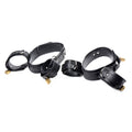 Frog Tie Restraint Set Black featuring adjustable leather restraints for BDSM play and bondage.