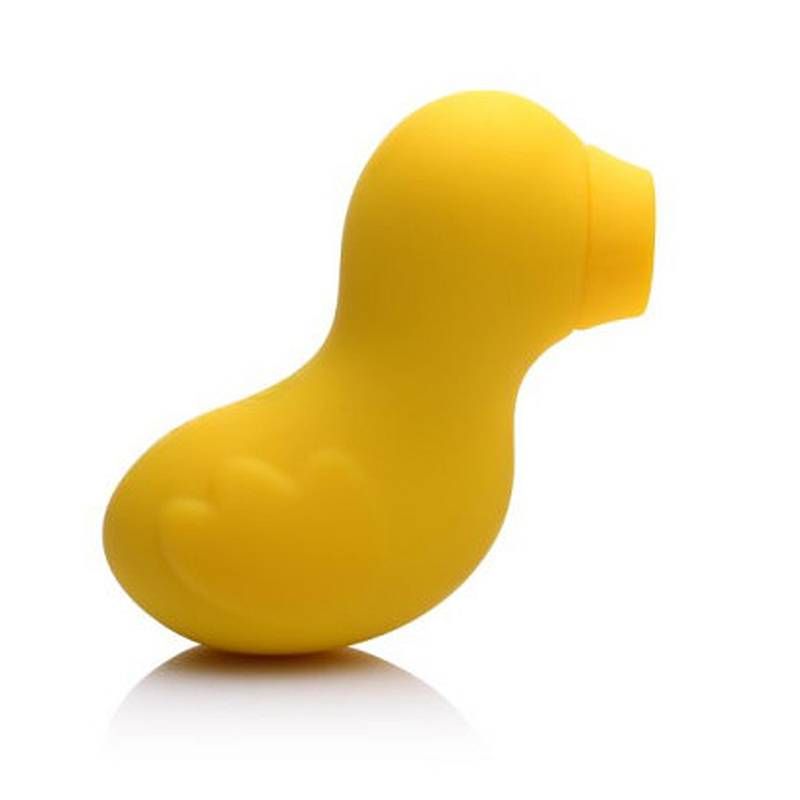 Sucky Ducky silicone clitoral stimulator in yellow, a fun suction clitoral stimulator for solo pleasure.