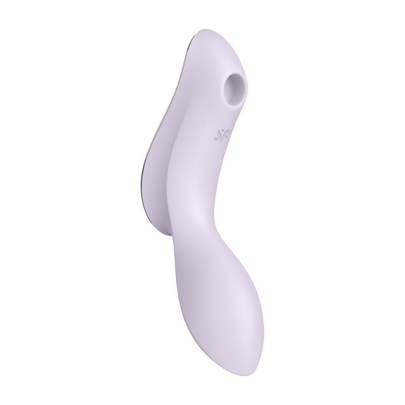 Satisfyer Curvy Trinity 2 insertable air pulse vibrator in violet color, featuring unique design and air pulse technology.