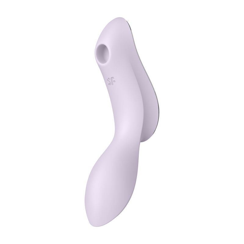 Satisfyer Curvy Trinity 2 insertable air pulse vibrator in violet color, designed for air pulse stimulation and G-spot pleasure.