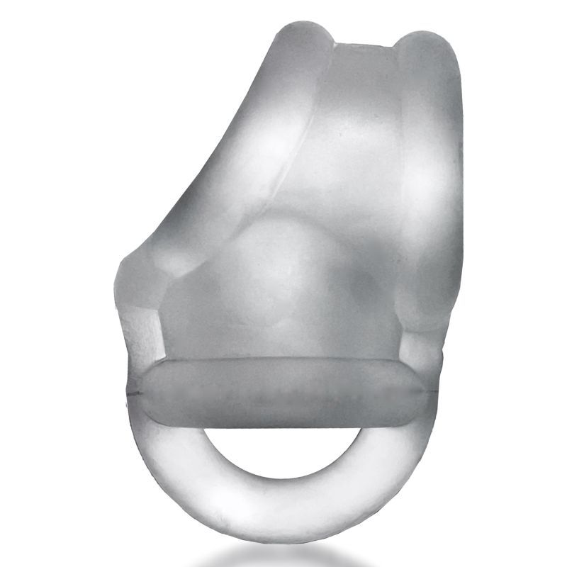 Clear ice ballsling cocksling designed for enhanced grip and bulge, made with soft TPR material.