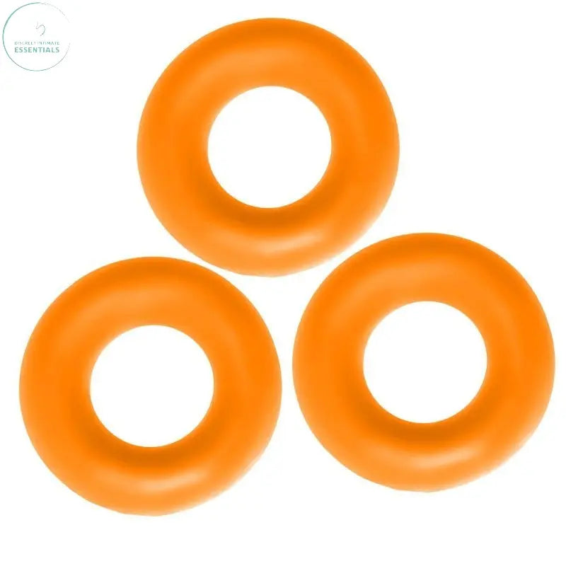 Affordable quality Fat Willy 3 Pc Jumbo Cockrings Orange  from OxBalls by Discreet Intimate Essentials with Discreet Delivery 