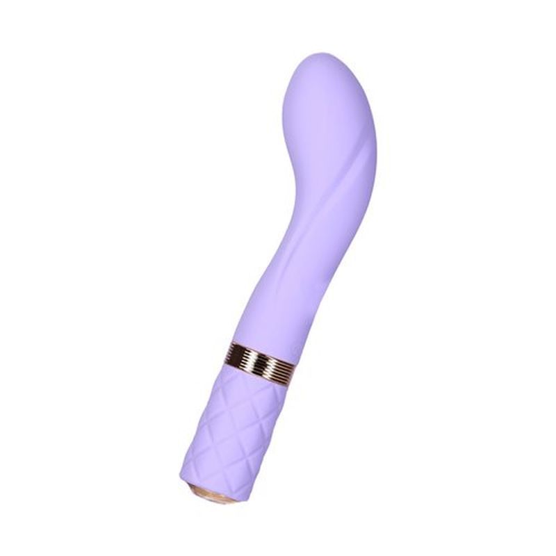 Pillow Talk Special Edition Sassy G Spot massager purple with foreplay accessories includes card game and blindfold.