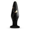 Handblown glass anal plug designed for intimate pleasure and stimulation, featuring a smooth shaft and elegant design.