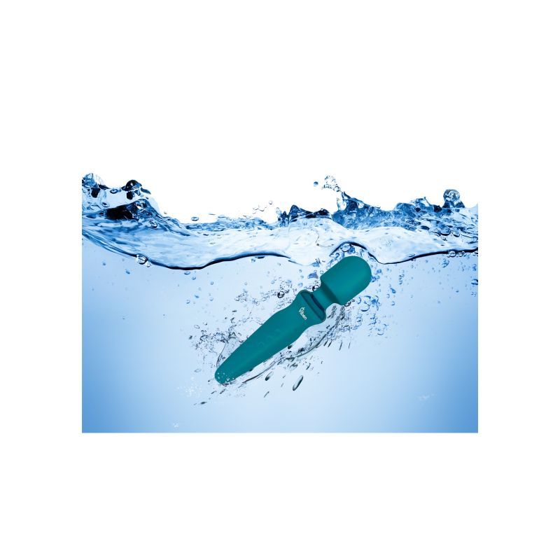Viben Fierce Rechargeable Wand Massager Ocean submerged in water showcasing its waterproof design.