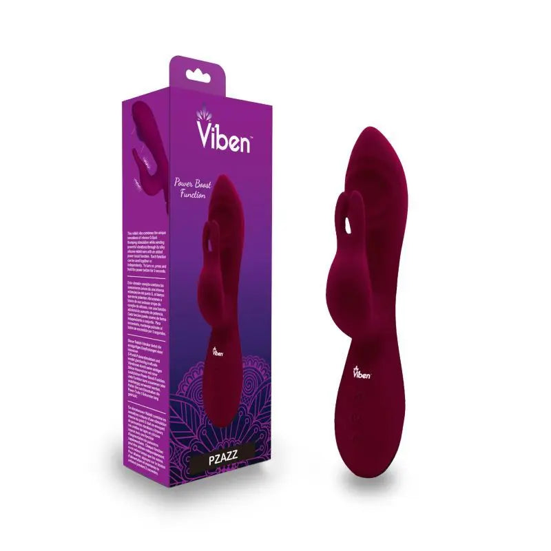 Viben Pzazz Rechargeable Thumping Rabbit Ruby Viben Discreet Intimate Essentials.