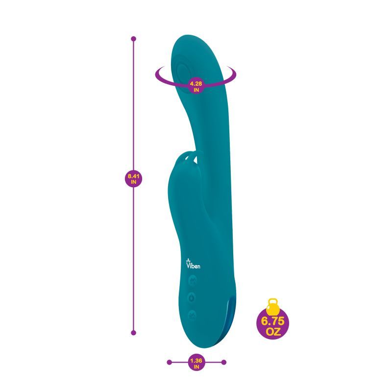 Viben Razzle Rechargeable Thumping Rabbit Ocean dimensions and features, intimate essentials for her and adult toy.
