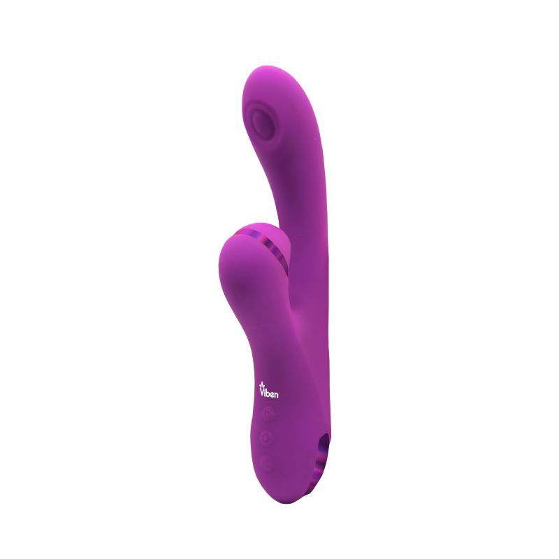 Viben Dazzle Rechargeable Thumping Rabbit Berry, a rechargeable thumping rabbit vibrator with silicone design.